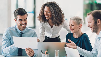 Multi-ethnic group of entrepreneurs discussing business