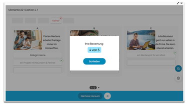 Hueber interaktiv Ergebniskontrolle interaktiv Schatten