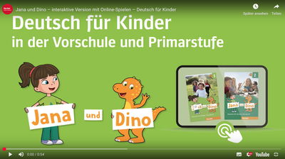 Jana und Dino – interaktive Version mit Online-Spielen – Deutsch für Kinder